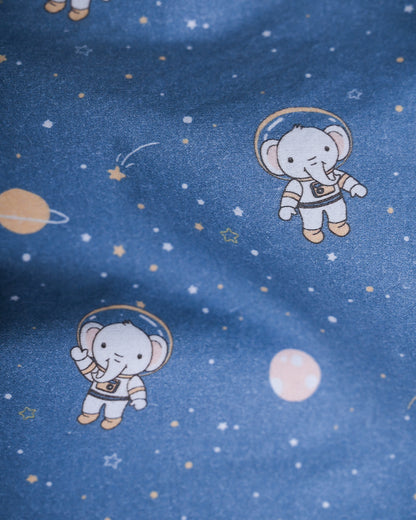 Twingle 100% Organic Cotton Nightsuit-Lightweight & Breathable-Soft Elasticated Waistband-Navy Blue-Astro Elle-For Infants