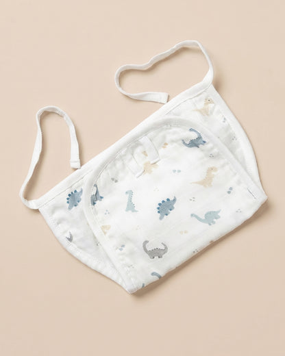 Twingle 100% Organic Muslin String Nappy-Soft Absorbent Terry Layer-Mess Free Design-Helps Control 1-2 Leaks-Double Loop for 2 Size Adjustment-Aerospace & Dino Print-Pack of 2