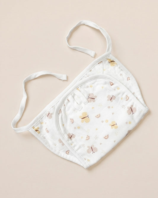 Twingle 100% Organic Muslin String Nappy-Soft Absorbent Terry Layer-Mess Free Design-Helps Control 1-2 Leaks-Double Loop for 2 Size Adjustment-Lavender & Butterfly Print-Pack of 2