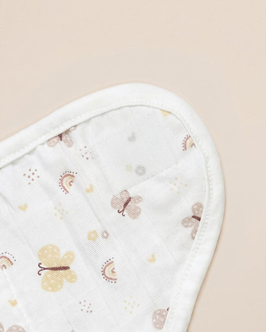 Twingle 100% Organic Muslin Velcro Nappy-Soft Absorbent Terry Layer-Mess Free Design-Helps Control 1-2 Leaks-Adjustable Velcro Fit-Lavender & Butterfly Print-Pack of 2
