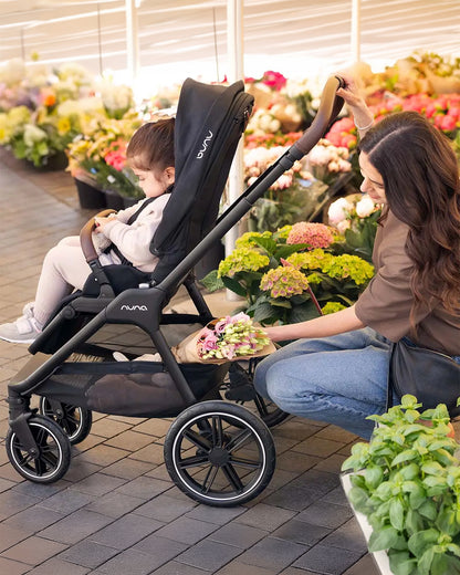 Nuna TRIV LX Baby Stroller-With Cup Holder-2025 Edition-All Terrain Big Rear Wheels-Reversible & Near Flat Reclining Seat-One Hand Fold-2 Years Warranty-For 0 to 4 Years (Upto 22 Kg)-Thunder