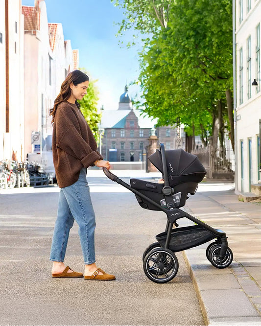 Nuna TRIV LX Baby Stroller-With Cup Holder-2025 Edition-All Terrain Big Rear Wheels-Reversible & Near Flat Reclining Seat-One Hand Fold-2 Years Warranty-For 0 to 4 Years (Upto 22 Kg)-Biscotti