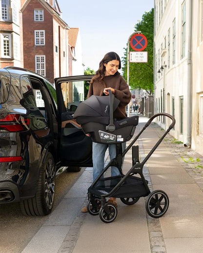 Nuna TRIV LX Baby Stroller-With Cup Holder-2025 Edition-All Terrain Big Rear Wheels-Reversible & Near Flat Reclining Seat-One Hand Fold-2 Years Warranty-For 0 to 4 Years (Upto 22 Kg)-Biscotti