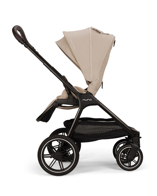 Nuna TRIV LX Baby Stroller-With Cup Holder-2025 Edition-All Terrain Big Rear Wheels-Reversible & Near Flat Reclining Seat-One Hand Fold-2 Years Warranty-For 0 to 4 Years (Upto 22 Kg)-Biscotti