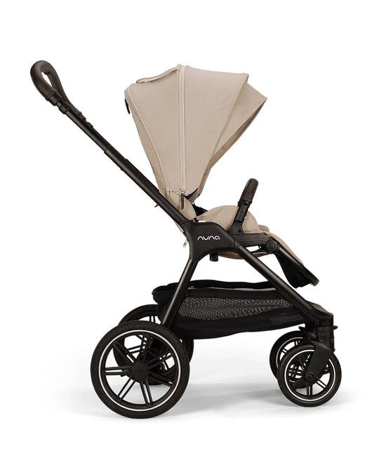 Nuna TRIV LX Baby Stroller-With Cup Holder-2025 Edition-All Terrain Big Rear Wheels-Reversible & Near Flat Reclining Seat-One Hand Fold-2 Years Warranty-For 0 to 4 Years (Upto 22 Kg)-Biscotti