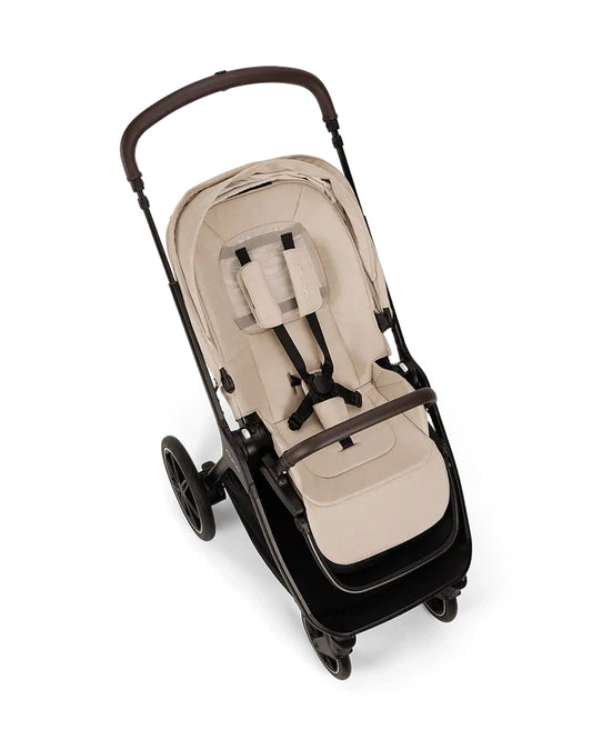 Nuna TRIV LX Baby Stroller-With Cup Holder-2025 Edition-All Terrain Big Rear Wheels-Reversible & Near Flat Reclining Seat-One Hand Fold-2 Years Warranty-For 0 to 4 Years (Upto 22 Kg)-Biscotti