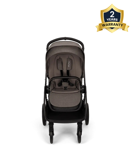 Nuna TRIV LX Baby Stroller-With Cup Holder-2025 Edition-All Terrain Big Rear Wheels-Reversible & Near Flat Reclining Seat-One Hand Fold-2 Years Warranty-For 0 to 4 Years (Upto 22 Kg)-Thunder