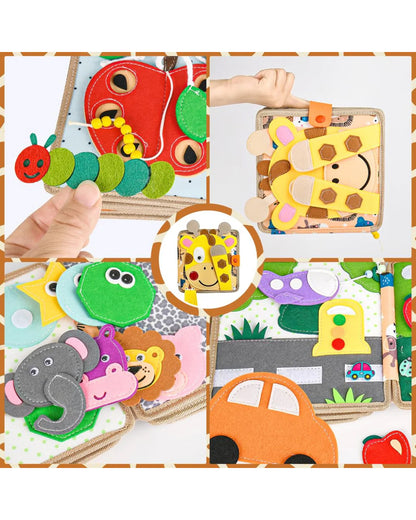 Wembley Giraffe Busy Book with Box-Soft Sensory Book with Engaging Accessories-Learning & Educational Toys-12M+