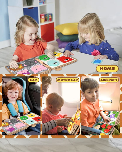Wembley Giraffe Busy Book with Box-Soft Sensory Book with Engaging Accessories-Learning & Educational Toys-12M+