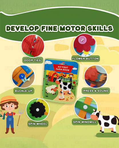 Wembley Farm Busy Book with Box-Soft Sensory Book with Engaging Accessories-Learning & Educational Toys-12M+