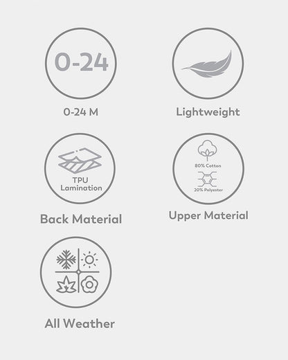 Mi Arcus Wildlife Mattress Protector-Lightweight & Soft-Blended Terry-With Waterproof TPU Lamination-White-For Infants