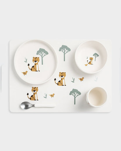 Mi Arcus Playful Charm Meal Set-5 Piece Set with 100% Food Grade Silicone-Dishwasher & Microwave Safe