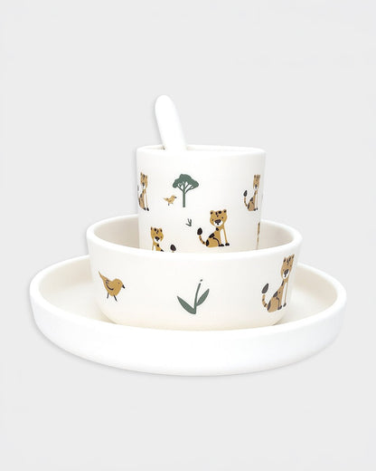 Mi Arcus Playful Charm Meal Set-5 Piece Set with 100% Food Grade Silicone-Dishwasher & Microwave Safe