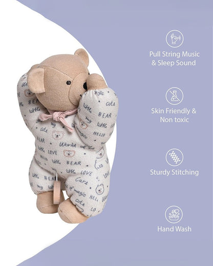 Mi Arcus Teddy Fleece Soft Toy with Musical Pull String-6M+