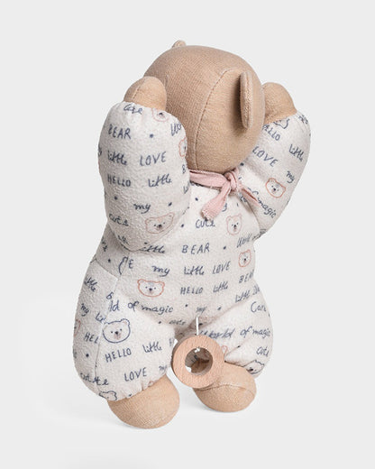 Mi Arcus Teddy Fleece Soft Toy with Musical Pull String-6M+