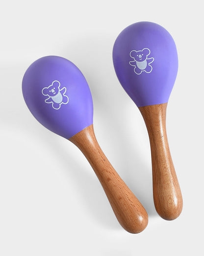 Mi Arcus Wooden Maracas Rattle Toy-Improves Auditory Stimulation-Pack of 2-For Infants