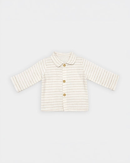 Mi Arcus White & Light Grey 3 Pc Suit-Striped-100% Cotton-For Infants