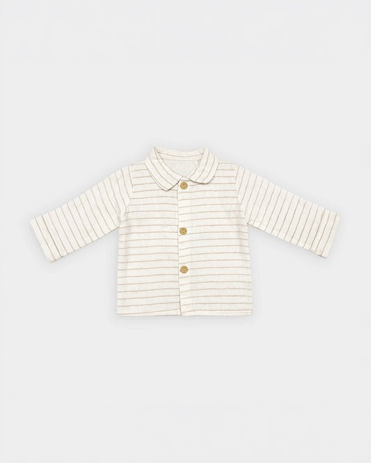 Mi Arcus White & Light Grey 3 Pc Suit-Striped-100% Cotton-For Infants