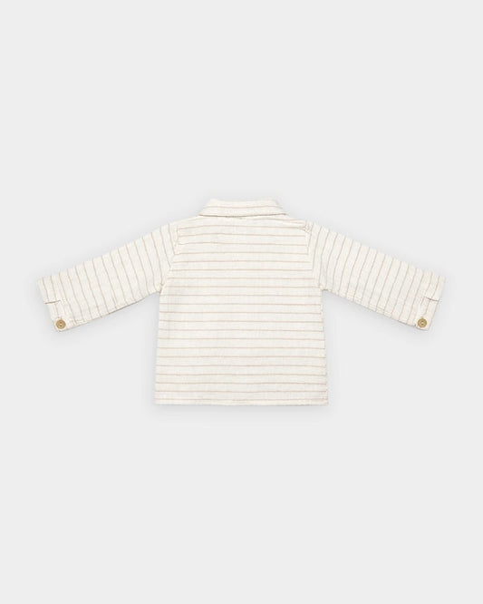 Mi Arcus White & Light Grey 3 Pc Suit-Striped-100% Cotton-For Infants