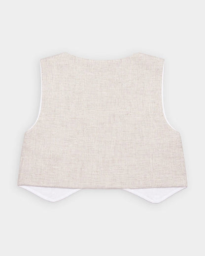Mi Arcus White & Light Grey 3 Pc Suit-Striped-100% Cotton-For Infants