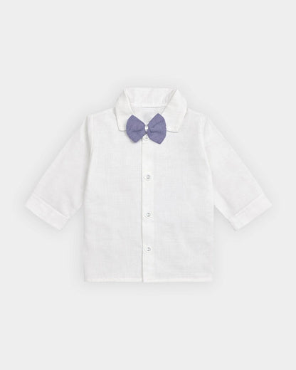 Mi Arcus White & Light Blue 3 PC Suit with Cap-Striped-100% Cotton-For Infants