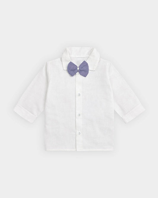 Mi Arcus White & Light Blue 3 PC Suit with Cap-Striped-100% Cotton-For Infants