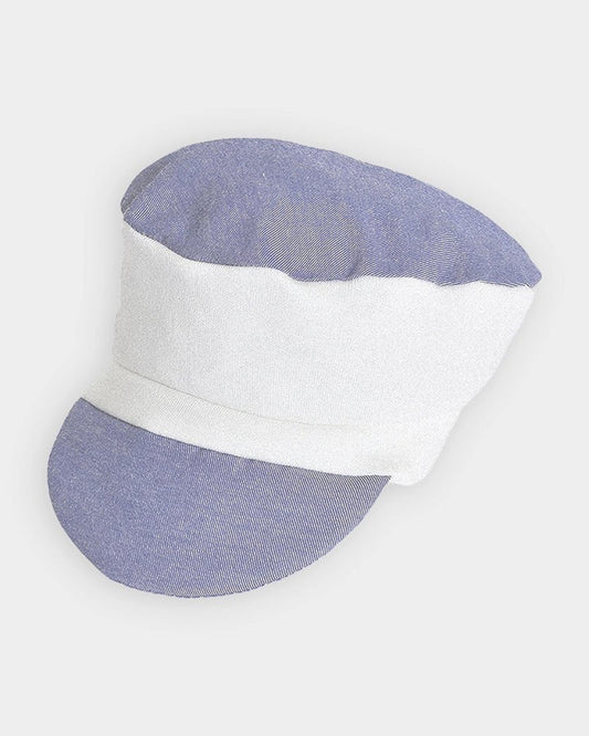 Mi Arcus White & Light Blue 3 PC Suit with Cap-Striped-100% Cotton-For Infants