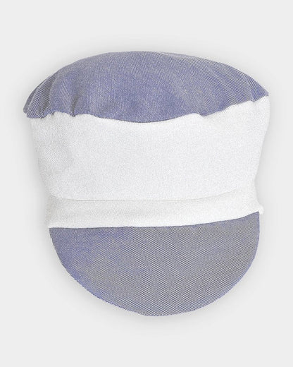 Mi Arcus White & Light Blue 3 PC Suit with Cap-Striped-100% Cotton-For Infants