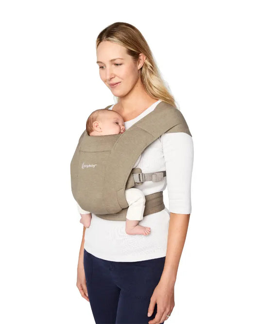 Ergobaby Embrace Baby Carrier-With 3 Carry Positions-Hip Healthy Certified-Breastfeeding Friendly-Cushioned Neck Support-For 0 to 12M (3.2 to 11.3 Kg)-Soft Olive