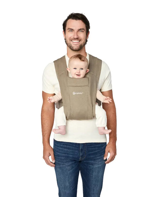 Ergobaby Embrace Baby Carrier-With 3 Carry Positions-Hip Healthy Certified-Breastfeeding Friendly-Cushioned Neck Support-For 0 to 12M (3.2 to 11.3 Kg)-Soft Olive