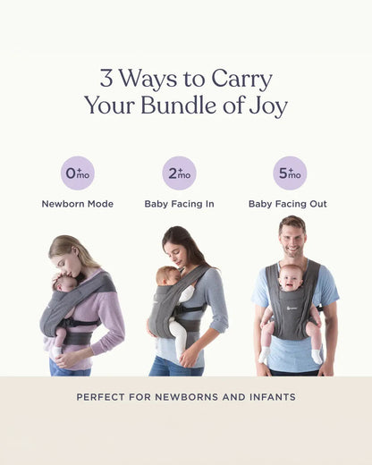 Ergobaby Embrace Baby Carrier-With 3 Carry Positions-Hip Healthy Certified-Breastfeeding Friendly-Cushioned Neck Support-For 0 to 12M (3.2 to 11.3 Kg)-Soft Olive
