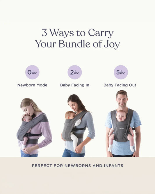 Ergobaby Embrace Baby Carrier-With 3 Carry Positions-Hip Healthy Certified-Breastfeeding Friendly-Cushioned Neck Support-For 0 to 12M (3.2 to 11.3 Kg)-Soft Olive