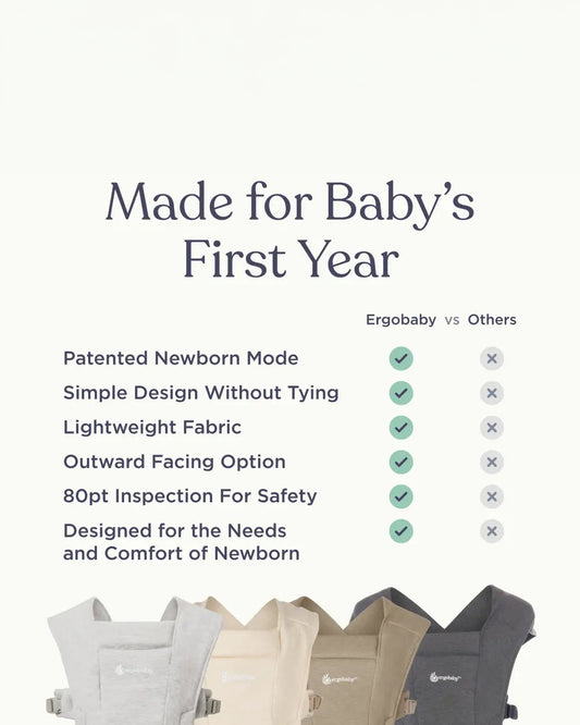 Ergobaby Embrace Baby Carrier-With 3 Carry Positions-Hip Healthy Certified-Breastfeeding Friendly-Cushioned Neck Support-For 0 to 12M (3.2 to 11.3 Kg)-Soft Olive