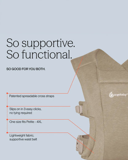 Ergobaby Embrace Baby Carrier-With 3 Carry Positions-Hip Healthy Certified-Breastfeeding Friendly-Cushioned Neck Support-For 0 to 12M (3.2 to 11.3 Kg)-Soft Olive