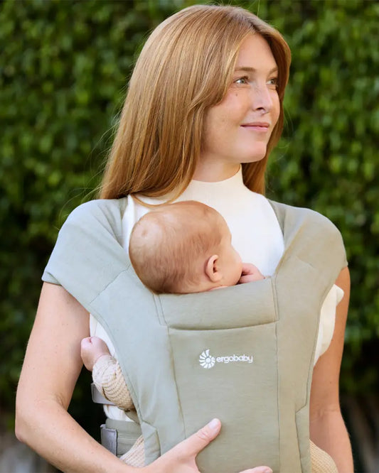 Ergobaby Embrace Baby Carrier-With 3 Carry Positions-Hip Healthy Certified-Breastfeeding Friendly-Cushioned Neck Support-For 0 to 12M (3.2 to 11.3 Kg)-Soft Olive