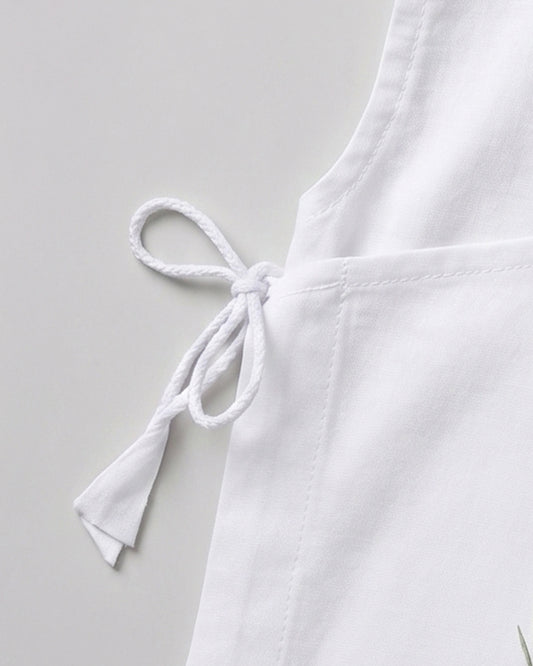 Twingle 100% Organic Cotton Jhabla-Kimono Opening for Easy Dressing-Mischief Monkey-White-For Infants
