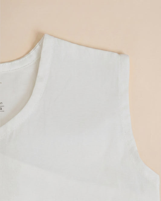 Twingle 100% Organic Cotton Jhabla-Kimono Opening for Easy Dressing-Mischief Monkey-White-For Infants