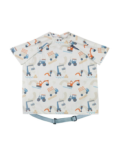 Bibado Short Sleeve Coverall Weaning Bib-Stain & Waterproof with Adjustable Straps-Little Loaders-For Infants