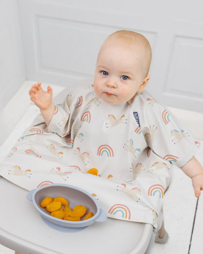 Bibado Short Sleeve Coverall Weaning Bib-Stain & Waterproof with Adjustable Straps-Fairytale-For Infants
