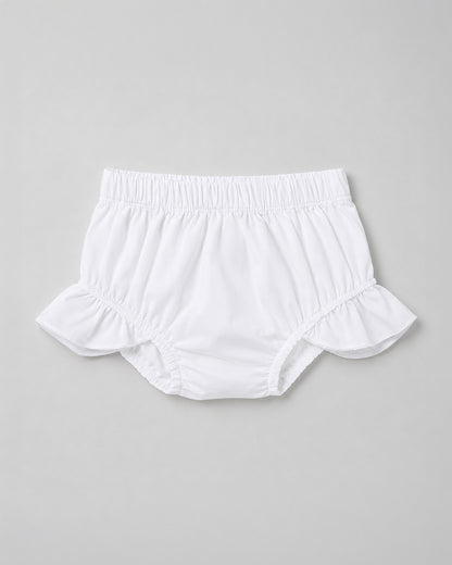 Twingle 100% Organic Cotton Frock Dress With Bloomer-Kimono Opening for Easy Dressing-Sleeveless-Embroidered-Cat-White-For Infants