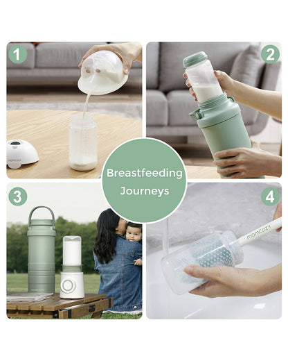 Momcozy Portable Baby Bottle Cooler-24 Hour Ice-Free Cooling with 2 Separate Storage Bottles-22oz Large Capacity & Travel-Friendly