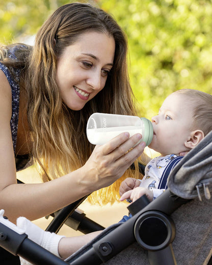 Momcozy Portable Baby Bottle Cooler-24 Hour Ice-Free Cooling with 2 Separate Storage Bottles-22oz Large Capacity & Travel-Friendly