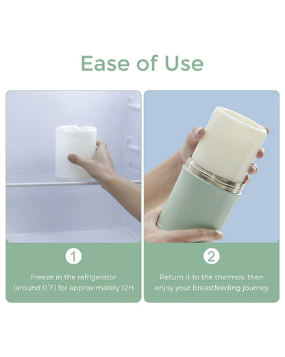 Momcozy Portable Baby Bottle Cooler-24 Hour Ice-Free Cooling with 2 Separate Storage Bottles-22oz Large Capacity & Travel-Friendly