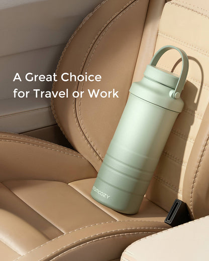 Momcozy Portable Baby Bottle Cooler-24 Hour Ice-Free Cooling with 2 Separate Storage Bottles-22oz Large Capacity & Travel-Friendly