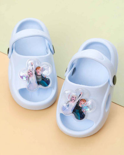 Yellow Bee Light Blue Disney Frozen Elsa & Anna Sandals-Floral Sequine-For Infants