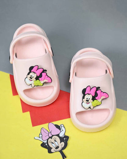 Yellow Bee Pastel Pink Disney Minnie Mouse Sandals-Rotating Charm-For Infants