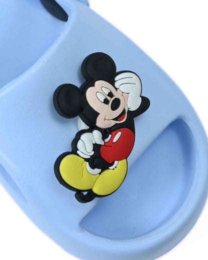 Yellow Bee Light Blue Disney Mickey Mouse Sandals-Rotating Charm-For Infants