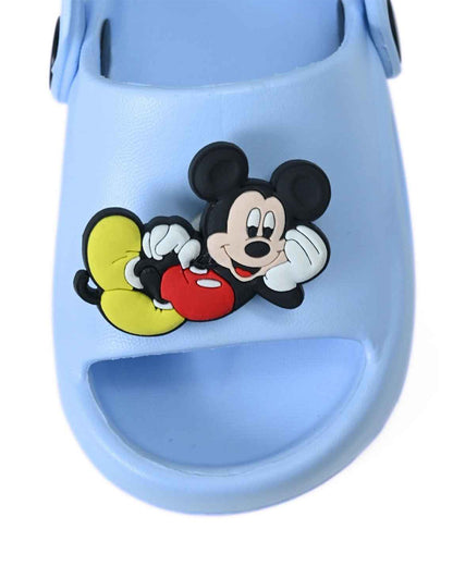Yellow Bee Light Blue Disney Mickey Mouse Sandals-Rotating Charm-For Infants