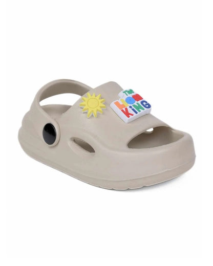 Yellow Bee Beige Simba Sandals-Sun & Logo Charm-For Infants