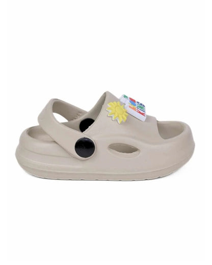 Yellow Bee Beige Simba Sandals-Sun & Logo Charm-For Infants